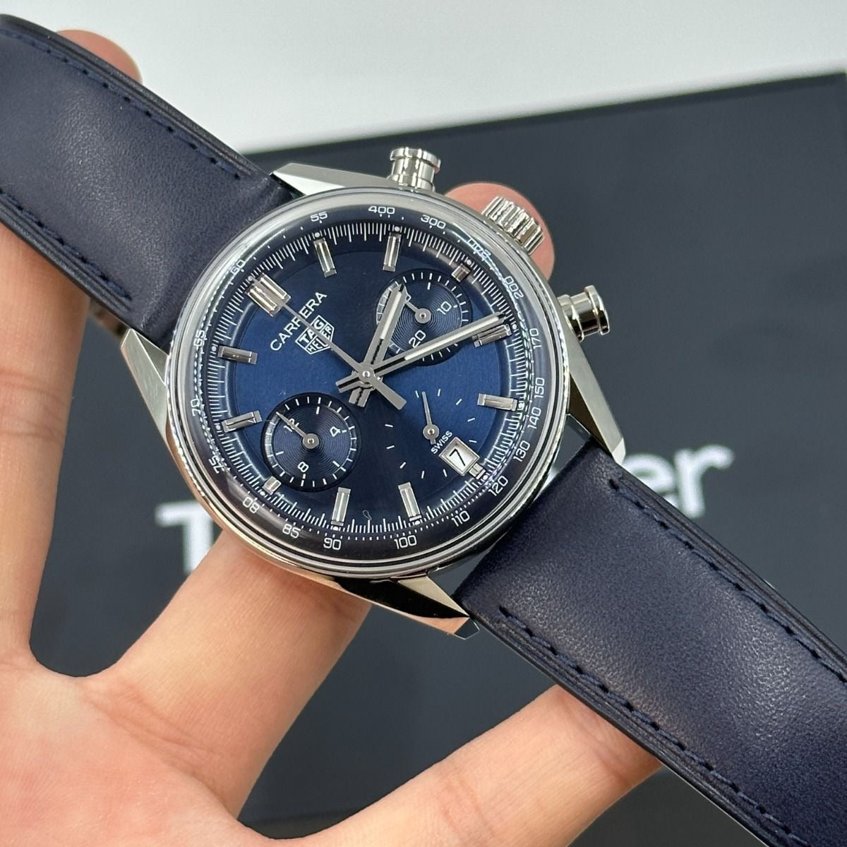 TAG Heuer Carrera Chronograph 39mm Mens Watch Blue CBS2212.FC6535