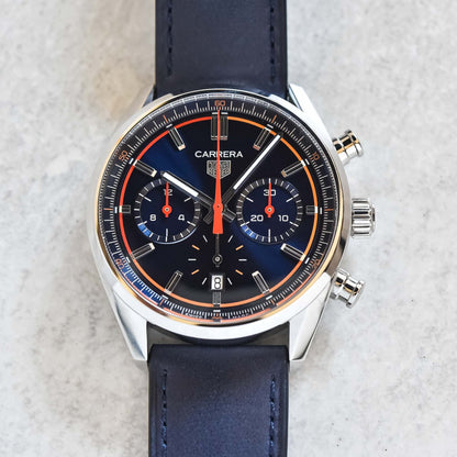 TAG Heuer Carrera Chronograph 42mm Mens Watch Blue CBN201D.FC6543