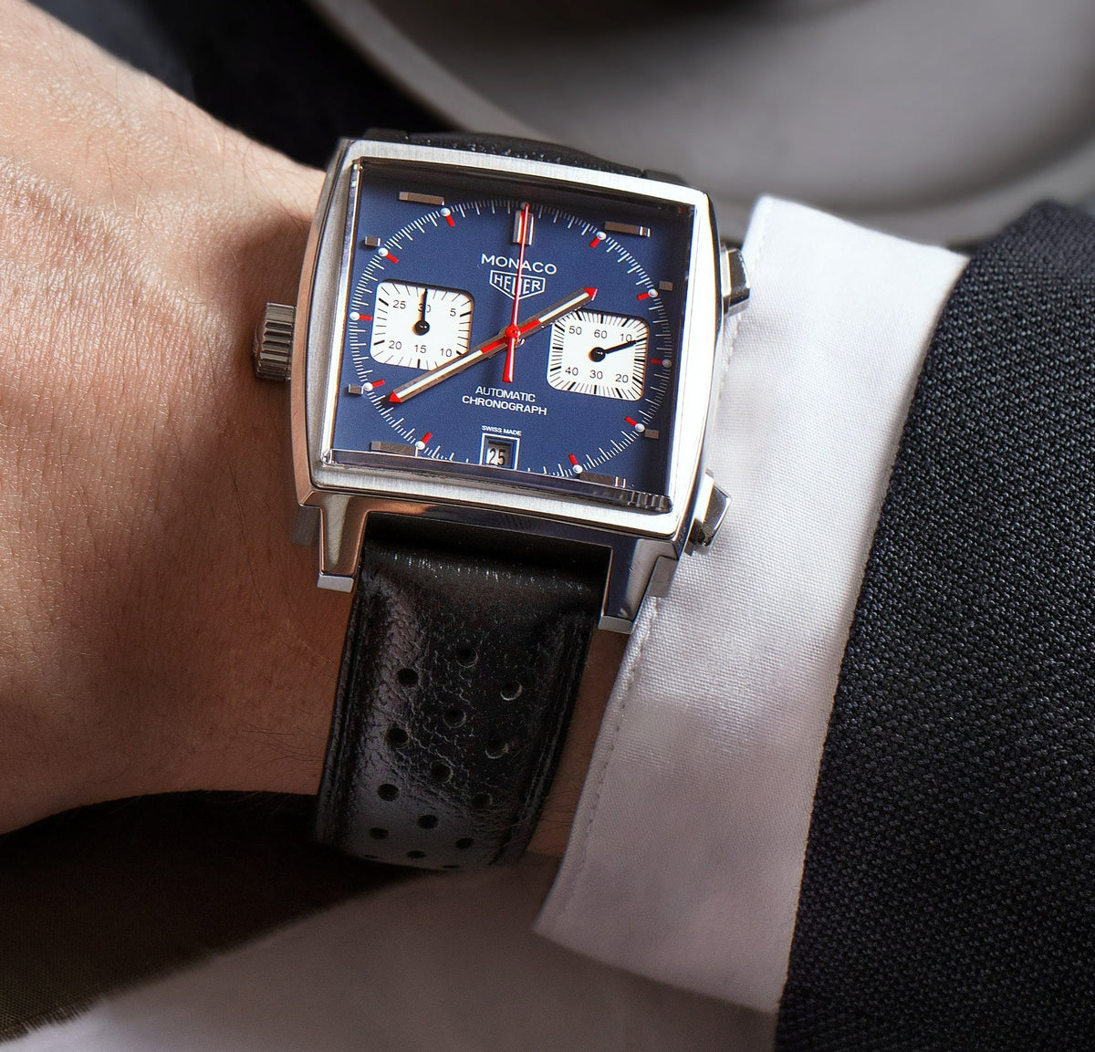 TAG Heuer Vintage Monaco Automatic 39mm Mens Watch CAW211P.FC6356 Goldsmiths