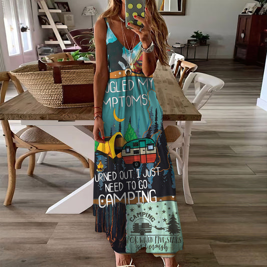 Camping Big Foot Sleeveless Maxi Dress | Women Summer Dress | Sundress