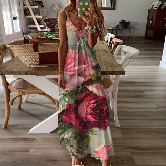 Rose Sweeties Sleeveless Maxi Dress | Women Summer Dress | Sundress