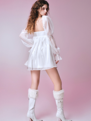 Angelic Dream Puff Sleeve Short Dress