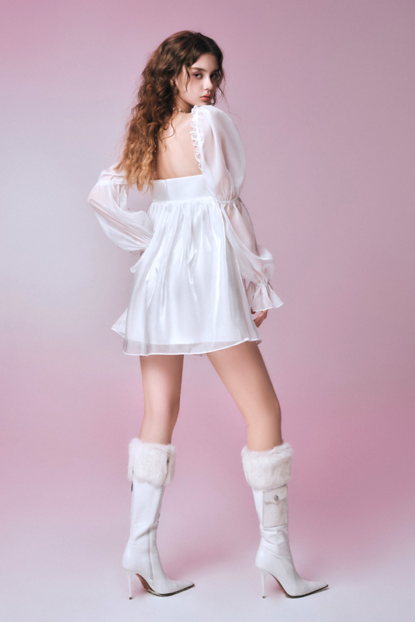 Angelic Dream Puff Sleeve Short Dress